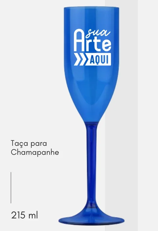 Ta&ccedil;a Champanhe Azul Neon