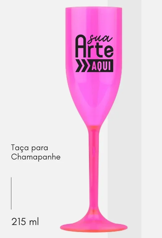 Ta&ccedil;a Champanhe Pink Neon