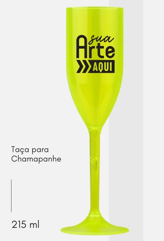 Ta&ccedil;a Champanhe Verde Neon