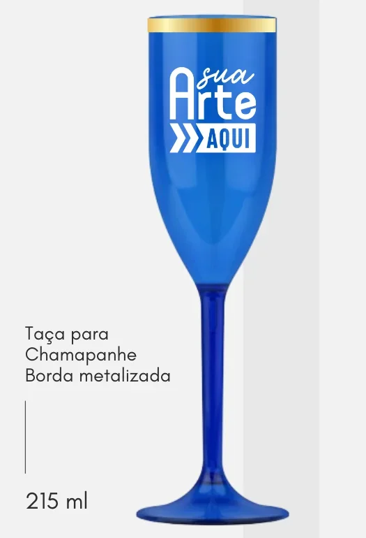 Taça de Champanhe Borda Metalizada  Taça de Champanhe Borda Metalizada