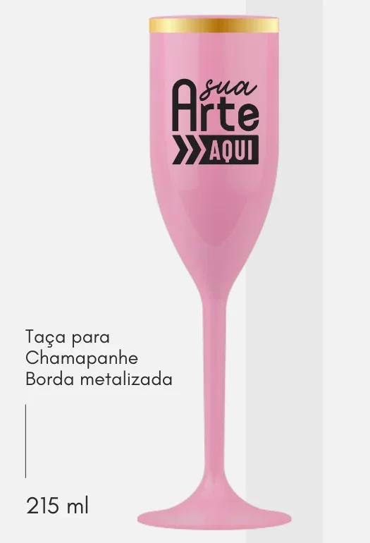 Taça de Champanhe Borda Metalizada  Taça de Champanhe Borda Metalizada