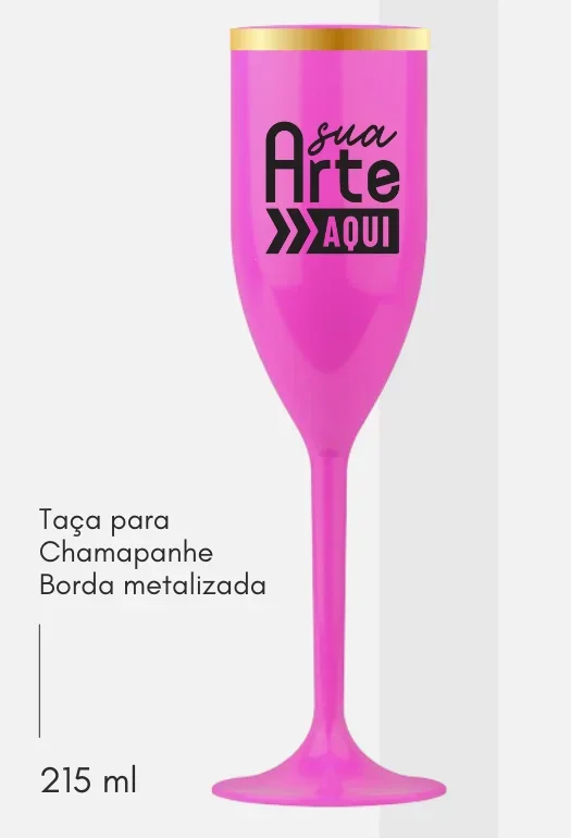 Ta&ccedil;a de Champanhe Borda Metalizada 