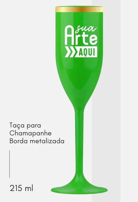 Ta&ccedil;a de Champanhe Borda Metalizada 