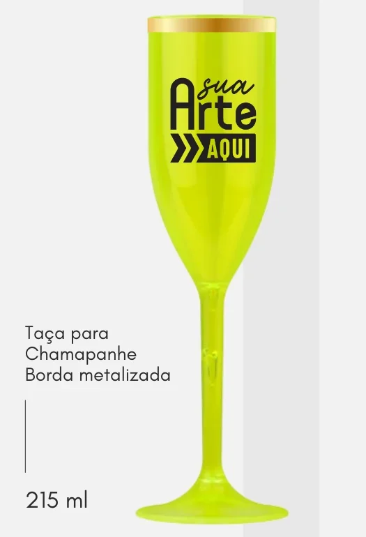 Taça de Champanhe Borda Metalizada  Taça de Champanhe Borda Metalizada