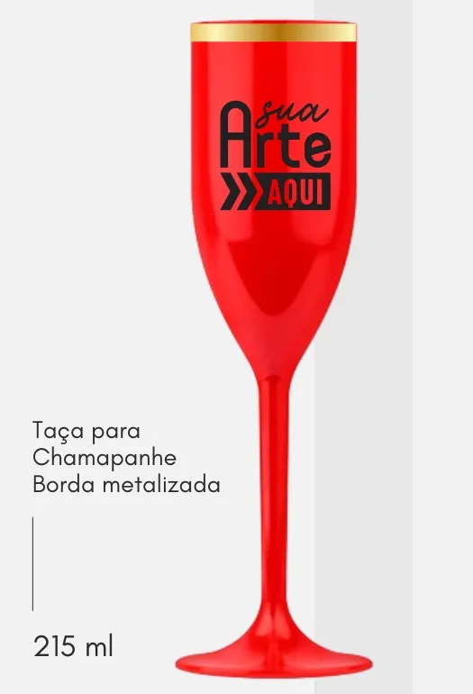 Ta&ccedil;a de Champanhe Borda Metalizada 