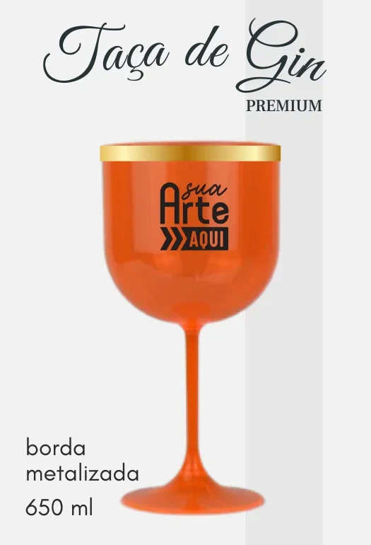 Taça de Gin Borda Metalizada  Taça de Gin Borda Metalizada
