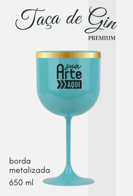 Taça de Gin Borda Metalizada Taça de Gin Borda Metalizada