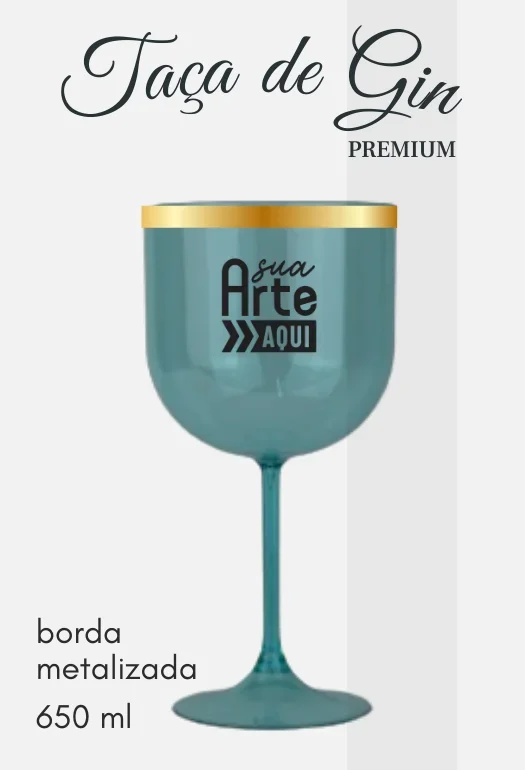 Taça de Gin Borda Metalizada Taça de Gin Borda Metalizada
