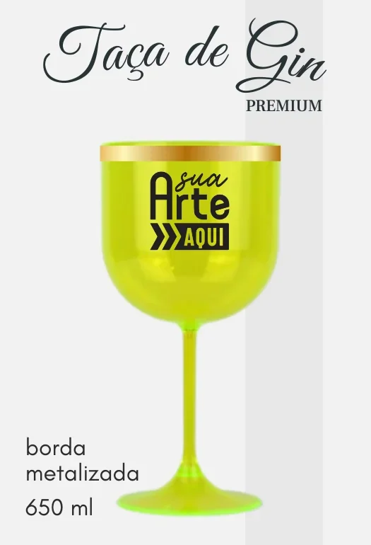 Taça de Gin Borda Metalizada Taça de Gin Borda Metalizada