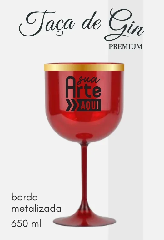 Taça de Gin Borda Metalizada Taça de Gin Borda Metalizada