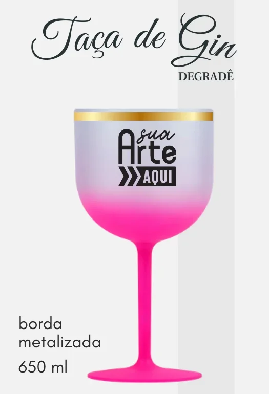 Ta&ccedil;a de Gin Borda Metalizada