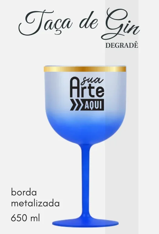 Ta&ccedil;a de Gin Borda Metalizada