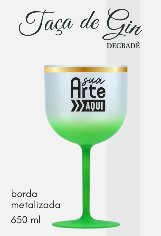 Ta&ccedil;a de Gin Borda Metalizada