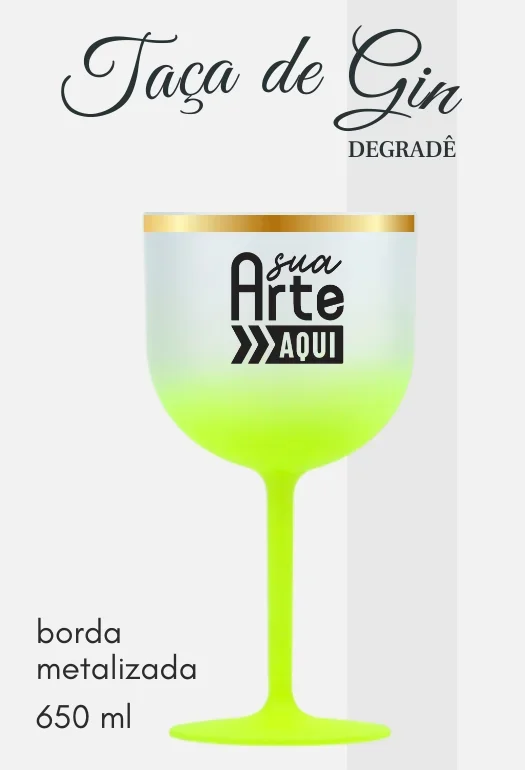 Ta&ccedil;a de Gin Borda Metalizada