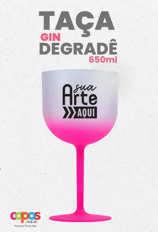 Ta&ccedil;a de Gin Degrad&ecirc; Rosa