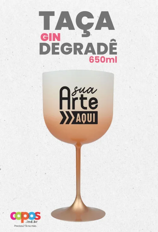 Ta&ccedil;a de Gin Degrad&ecirc; Dourada