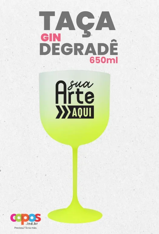 Taça de Gin Degradê Amarela Taça de Gin Degradê Amarela
